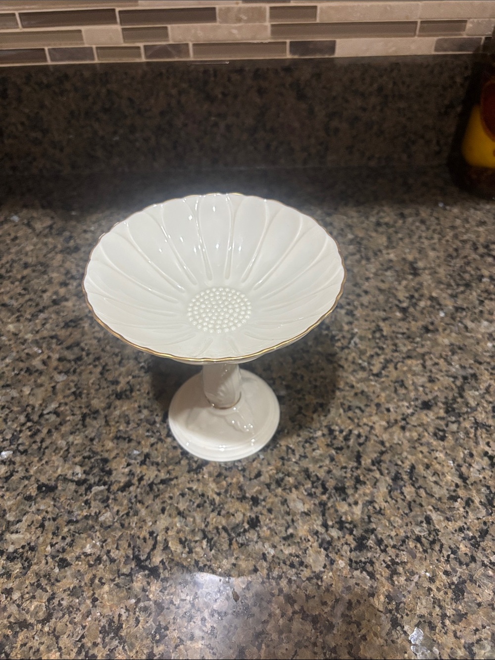 Lenox Ivory Pedestal Compote with Gold Trim
